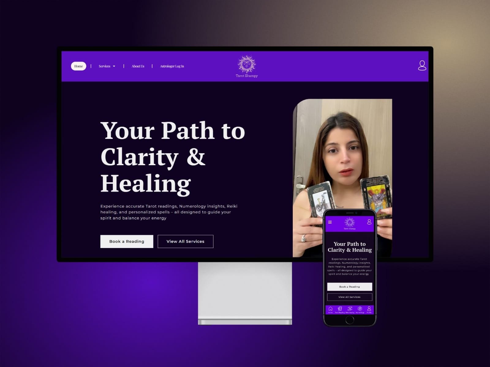 Tarot card readings website with booking system and online payments by Scalivity